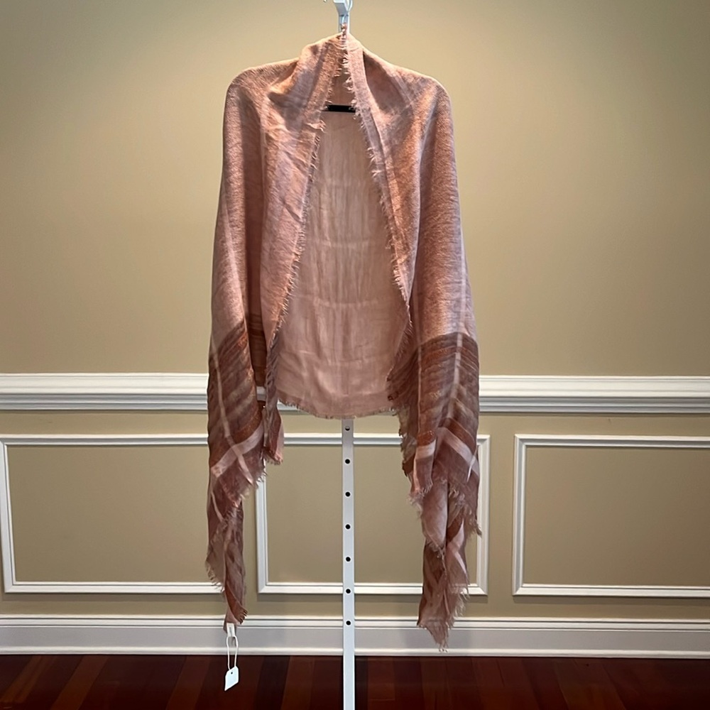Wrap Scarf Pink and Gold Metallic